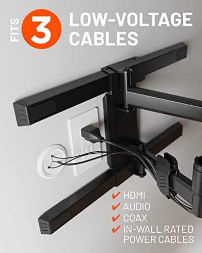 ECHOGEAR White TV Cord Hider - 2.5-Inch Wall Cable Management Kit, Easy 3-Step Install
