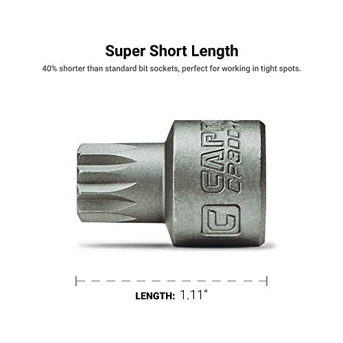 Capri Tools 13 mm M13 Super-Stubby XZN Triple Square Impact Bit Socket (CP30044)