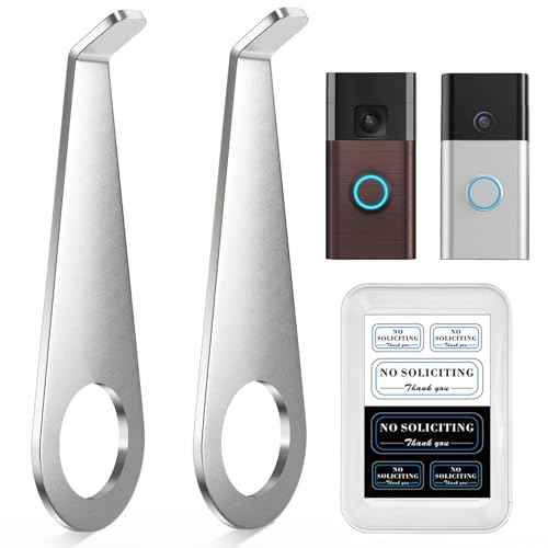 Ring Video Doorbell Key Replacement Tool, Doorbell Camera Opening Key Tool Compatible with Ring Battery Doorbell (2024 Release) with Small No Soliciting Signs, Secure Removal Key Tool (2 Pcs)