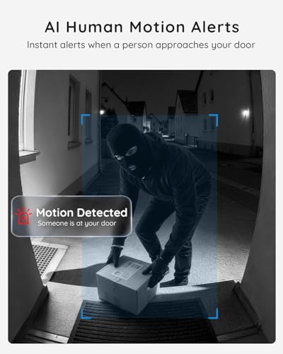 BOIFUN Wireless Video Doorbell Camera 2K HD Black - No Subscription Required