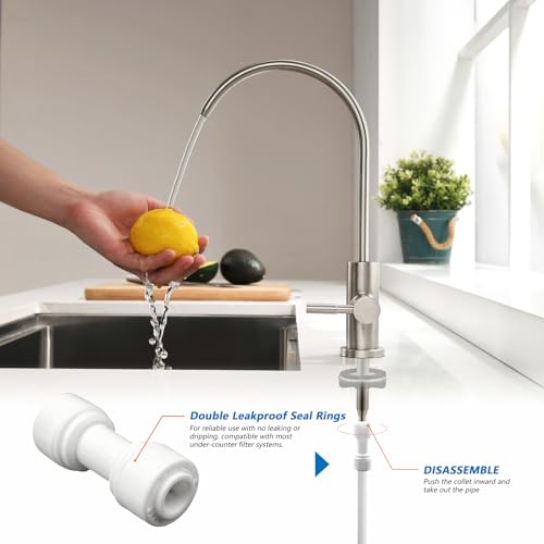 WEWE Brushed Nickel Drinking Water Faucet for RO System & Bar Sink