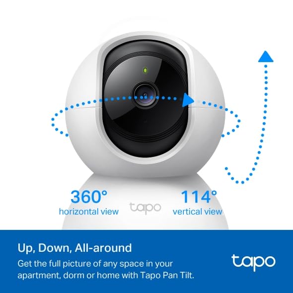 Indoor 2-Pack Tapo 2K Pan Tilt Security Cameras for Baby & Pet Monitoring, White