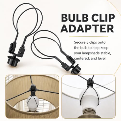 Creative Hobbies Black Lamp Shade Light Bulb Clip Adapter - Easy Fit