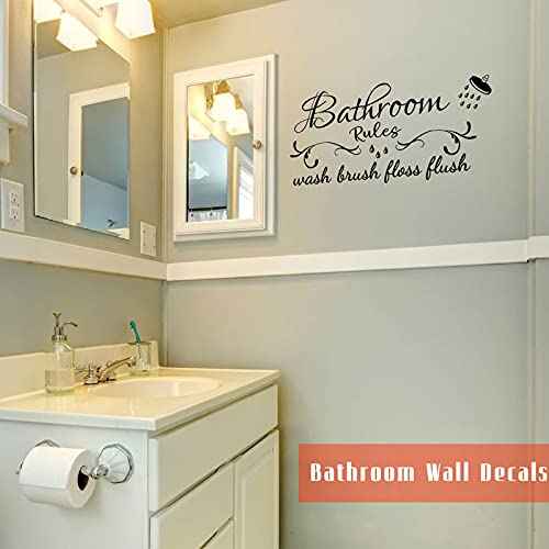 3 Sheets Bathroom Stickers for Wall Decoration Bathroom Decor Wall Stickers Soak Relax Enjoy Vinyl Inspirational Saying Quotes Art Decor for Living Room, Black(Exquisite Style)