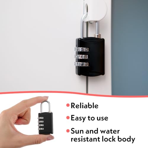 20 Pcs 4 Digit Combination Lock - Black Locker Locks Small Combo Padlock, Outdoor Combination Lock Weatherproof Resettable Padlocks for Lockers Door, House, Gym, Toolbox, Gate, Fence