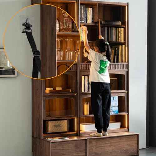 4 Packs TV Adjustable Safety Straps, No Drill Adhesive Anti Tip Furniture Anchors for Baby Proofing, Earthquake Straps Flat Screens to Wall,Stand Or Desk,Cabinet