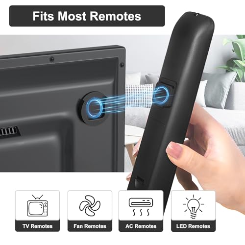 Black Magnetic Remote Control Holder Wall Mount 4 Pack - Easy Access & No Drill