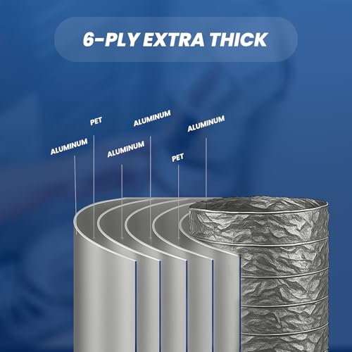 4-Inch x 3ft Dryer Vent Hose - Flexible Aluminum Duct with 2 Clamps