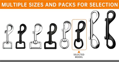 Garwor 3/4-Inch Heavy Duty Swivel Snap Hooks Black Electrophoresis Coating 4 Pack