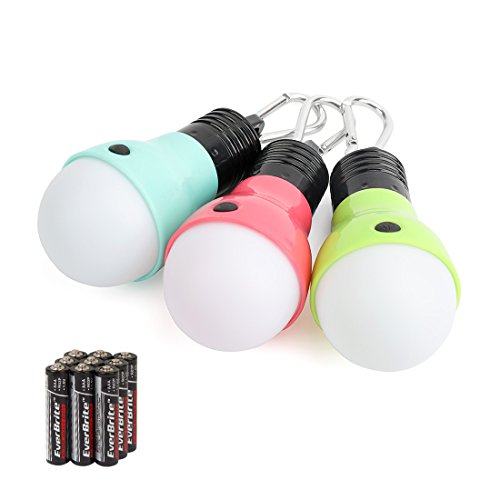 EverBrite 3-Pack LED Camping Lights with 4 Modes, Portable Tent Lanterns