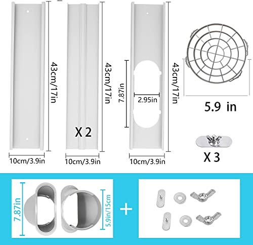 Portable Air Conditioner Vent Kit with Adjustable Window Seal & 59-Inch Hose
