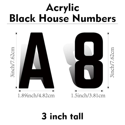 Black 3-Inch Self-Adhesive Acrylic House Letter - SpNo1-MS