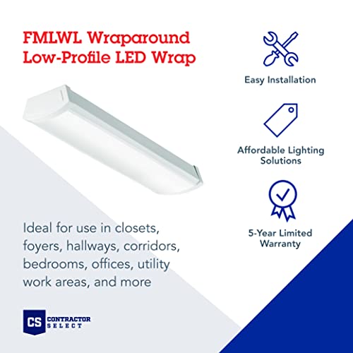 Lithonia Lighting 2' LED Wraparound Light Fixture 4000K Cool White, 24 inch, 120V