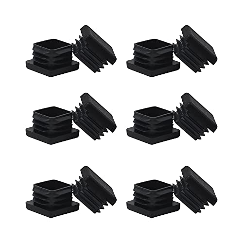 WZB 1x1 Square Tube End Caps 12 Pack - Plastic Fence Post & Chair Glides