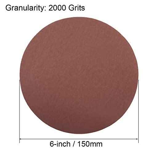 uxcell 6" PSA Sanding Discs 2000 Grits Self Stick Aluminum Oxide Sandpaper for Random Orbital Sander Wood Metal Dry Polishing 20pcs