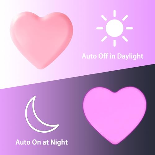 INZU Pink Night Light for Kids - Wall Plug LED Nightlight with Auto Dusk to Dawn Sensor, Soft Warm Glow for Nursery & Bedroom