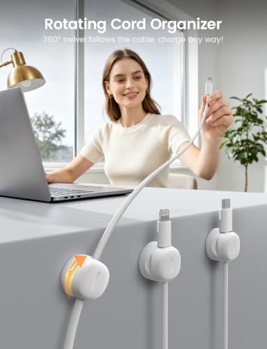 Lamicall 6 Pack Rotating Magnetic Cable Clips - Snow White