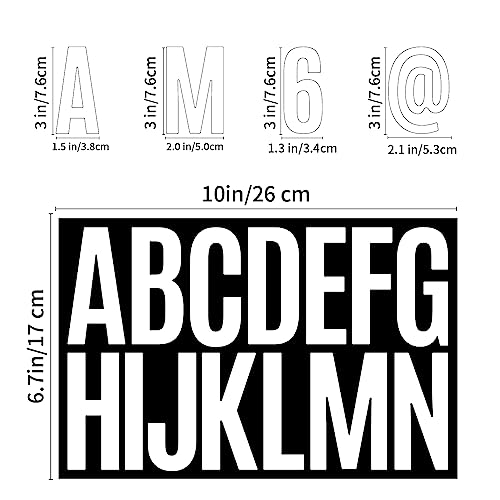 ynhay Waterproof White Vinyl Letter Stickers 3 Inch - 480 Pack for Outdoor & Indoor Use
