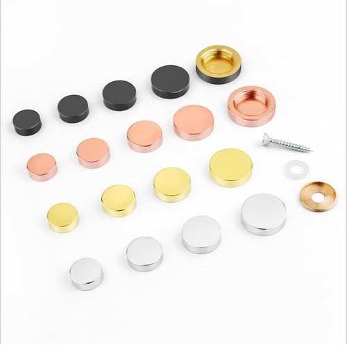 Wopanxye 20pack 16mm Mirror Screws Decorative Caps Chrome Cover Nails Brushed Stainless Steel for Furniture Fittings Glass Sign Boards Bath Plate Panels Wardrobes Tables, Mirror Fixings to Wall, Black