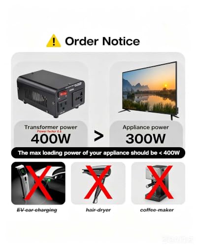 Yinleader 500W Voltage Transformer Power Converter 110V to 220V & 220V to 110V