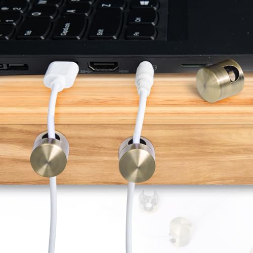 SmallCat 3 Sets Antique Copper Cord Holders with Adhesive & Screws for Cable Management