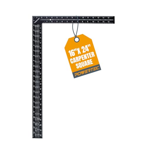 POWERTEC Framing Square, 16 x 24 Inch Steel Carpenter Square with