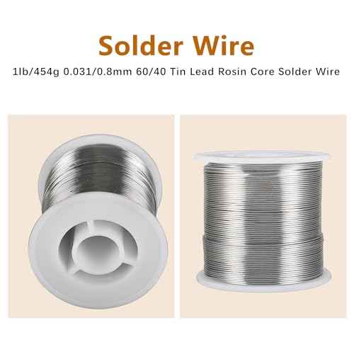 kimllier 1lb/454g 0.031/0.8mm 60/40 Tin Lead Rosin Core Solder Wire for Electrical Soldering