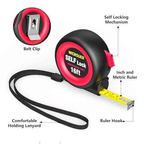Tape Measure16FT Self-Locking, Steel Made Retractable Measurement, Imperial/Metric Scale, MID Precision, Easy to Read, Used for Architects, Carpenters, Handicrafts. (16FT)