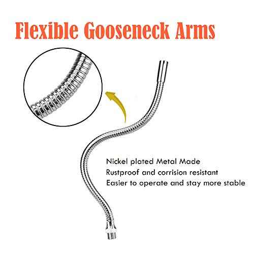 Toolour Helping Hands Soldering Third Hand Tool Tabletop Clamp Base with 2 Nickel Plated Flexible Arms and Rotatable Alligator Clips for Electronics Repair Assembly Jewelry DIY Arts Craft Hobby