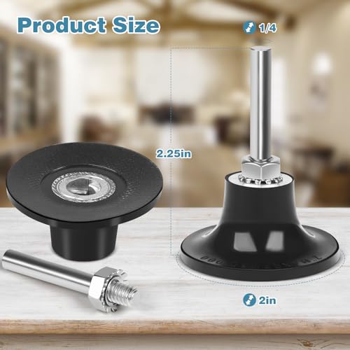 2 Pack 2 inch Die Grinder Sanding Disc and 1/4 Shank, Grinder Holder for Roloc, Quick Change Disc Holder Accessories Polishing Scrub, and Surface Conditioning Tool