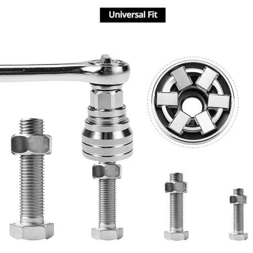 QWORK Adjustable Universal Socket Wrench, 10-19mm Adjustable Drive Socket Wrench Sleeve, 3/8" Drive Manual Socket Wrench