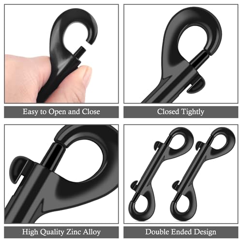 ERKOON 4 Pack Heavy Duty Zinc Alloy Double Ended Snap Hooks 3.5 Inch 110lb Load
