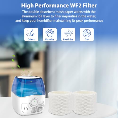 Extolife 6 Pack WF2 Humidifier Filters for Vicks – White