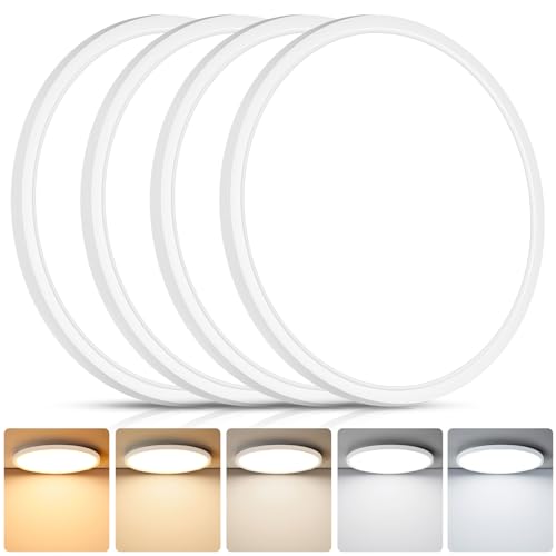 Brightever 12 Inch LED Flush Mount Ceiling Light Dimmable 5CCT 4-Pack