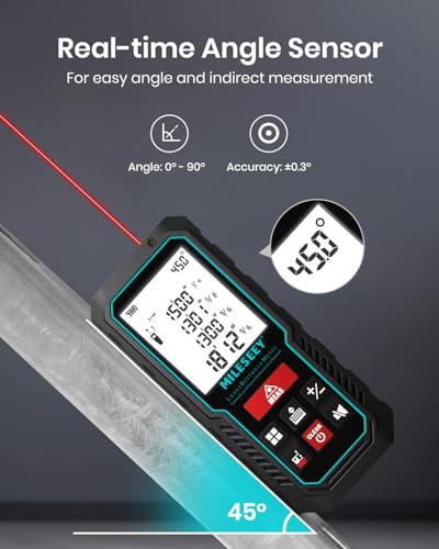 MILESEEY Laser Measure with Angle Sensor D5-229FT - 70M Distance & Auto-Leveling Tool