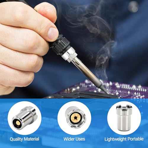 8PCS 510 Thread Magnetic Adapter, Thread Magnetic Adapter, Soldering Iron Ring Adapter Connector Repair Parts For Circuit Board Repair Parts For Electronic Devices Maintenance