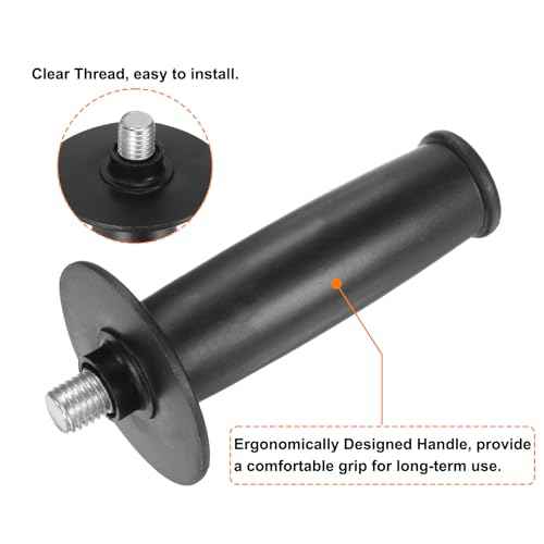 HARFINGTON 2pcs Angle Grinder Side Handle 14mm Thread 141mm Length Plastic Angle Grinder Handle Replacement Auxiliary Sander Handle Tool