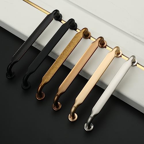 Asidrama 10 Pack 5 Inch Matte Black Kitchen Cabinet Handles - Hole Center 128mm