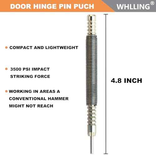 Hammerless Door Pin Removal Tool, Spring Driven Door Hinge Pin Remover Tool, 3500 PSI Striking Hinge Pin Tool