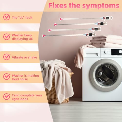 Samsung DC68-03228A-04 Washer Suspension Rods - 4 Pack, 26.18in, 6mm Thick, Compatible WA400 WA40J WA456 WA45H WA45M Models