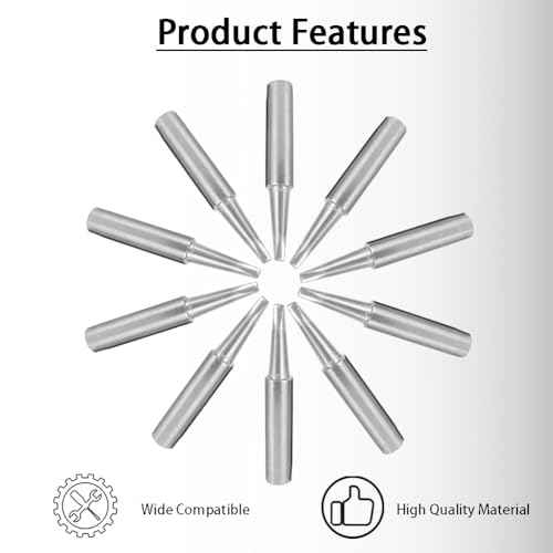 10 PCS 900M-T-2.4D Soldering Iron Tips Replacement Solder Tips Kit Compatible with Hakko, Radio Shack, Atten, Quick, Aoyue, Yihua, Vastar Soldering Station, Welding Equipment & Accessories