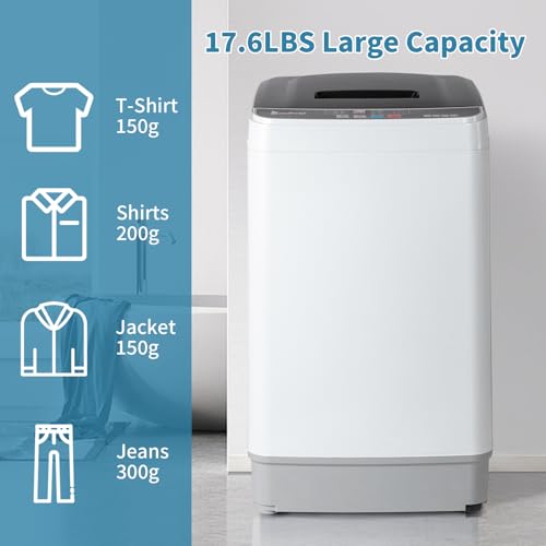 Winado 17.6LBS Portable Fully Automatic Washing Machine with Drain Pump