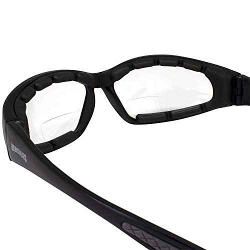 Global Vision Eyewear Hercules Anti-fog Safety Glasses with EVA Foam 2 Pair 1.5 Bifocal (1 Clear, 1 Smoke)