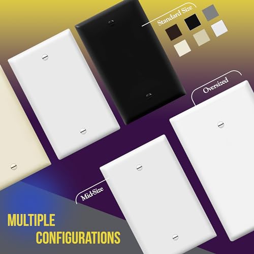 ENERLITES White 1-Gang Wall Plate Cover 5 Pack Gloss Finish Durable Electrical Decor