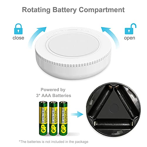 VICOX White 6-Pack Battery-Powered Push Tap Lights Self-Adhesive Puck Lights