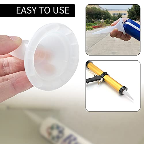 12Pcs Caulking Nozzle Cones Nozzles for Sausage Caulking Gun, Epoxy Piston Caulking Gun Tip Replacement Extension Tool