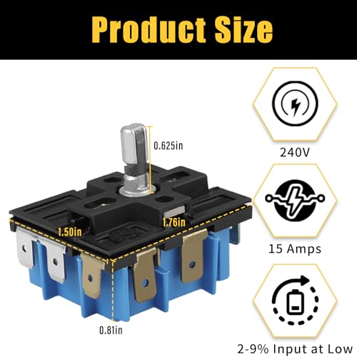 W10434452 Dual Element Range Control Switch - Infinite/Infinite Switch for Whirlpool Amana KitchenAid Maytag