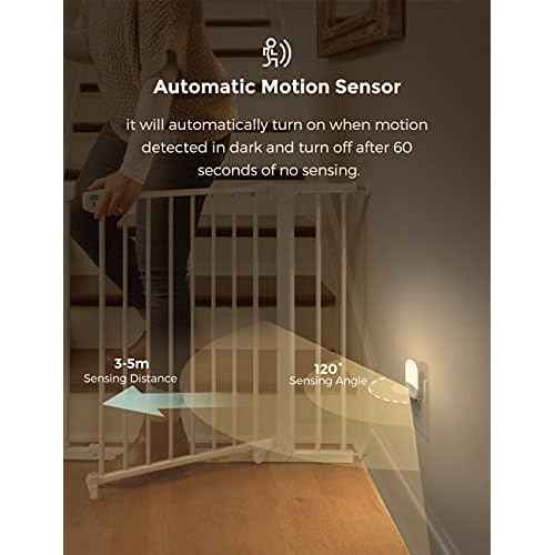 L LOHAS LED Motion Sensor Night Light, 2Pack, Motion Activated Night Light, Night Lights Plug into Wall Motion Sensor, 3000K Warm White, Adjustable Brightness 30/60LM, for Kids Adults Bathroom Bedroom