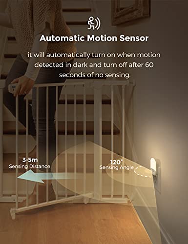 L LOHAS LED Motion Sensor Night Light - Soft White, 2 Brightness Levels, Auto/On/Off Modes