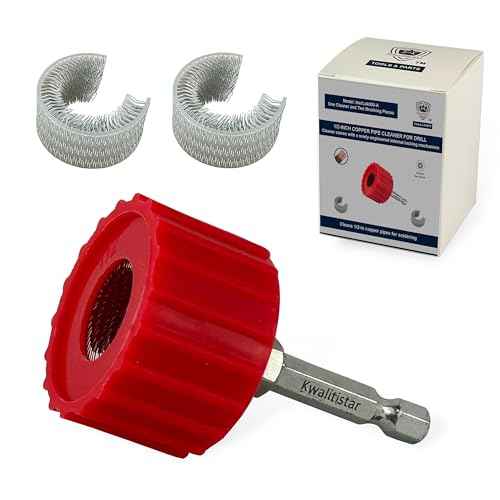 1/2-Inch[3PC] Copper Pipe Cleaner for Power Drill, Model InerLok050-A [1/2¡± Tube Cleaning Brush & 2 Brushing Pieces] Cleans Copper Pipes for Soldering, w/ Stainless-Steel Wire Bristles & 1/4¡± Shank